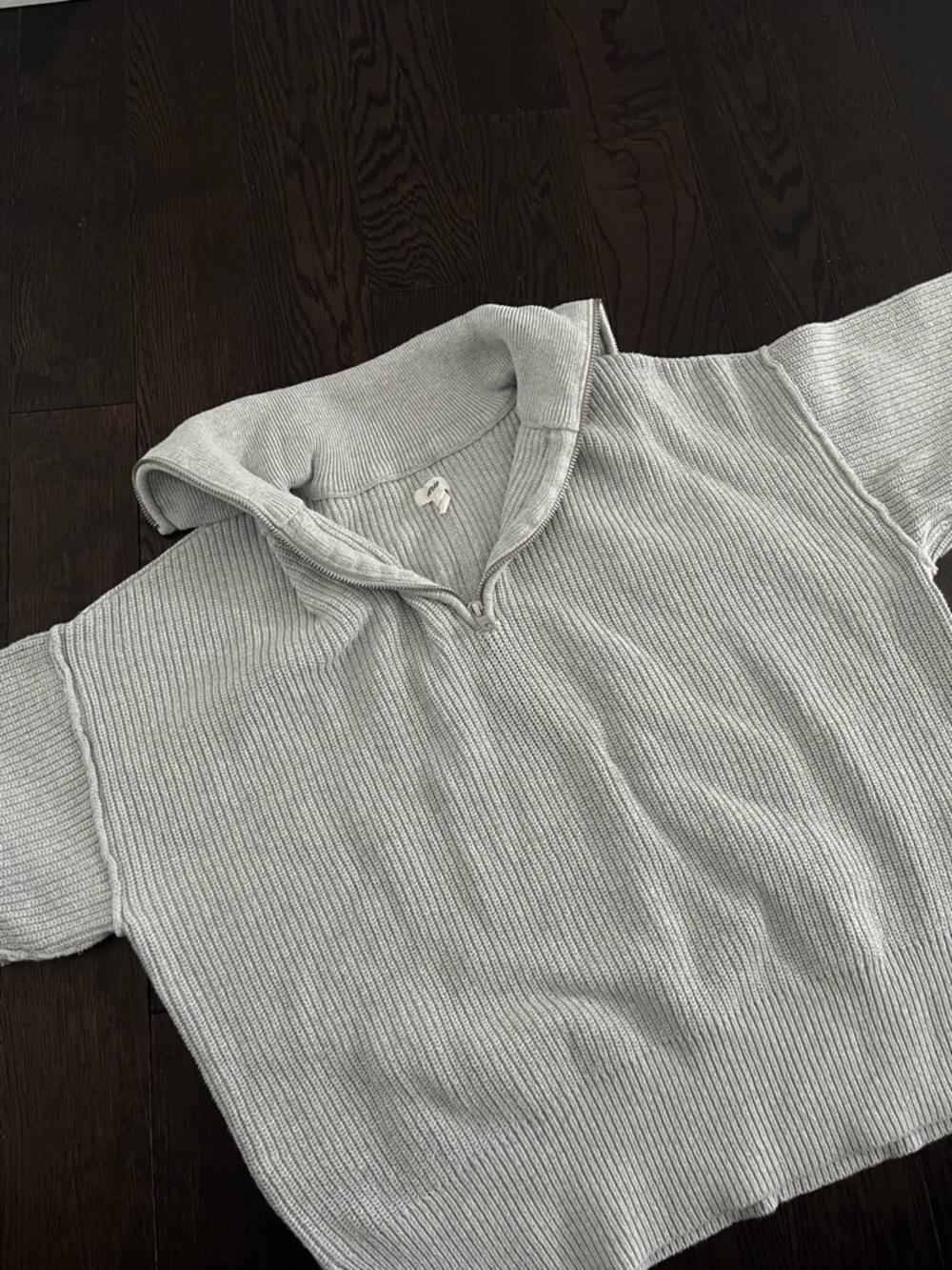 Aerie ~ Grey Quarter Zip Knit Sweater